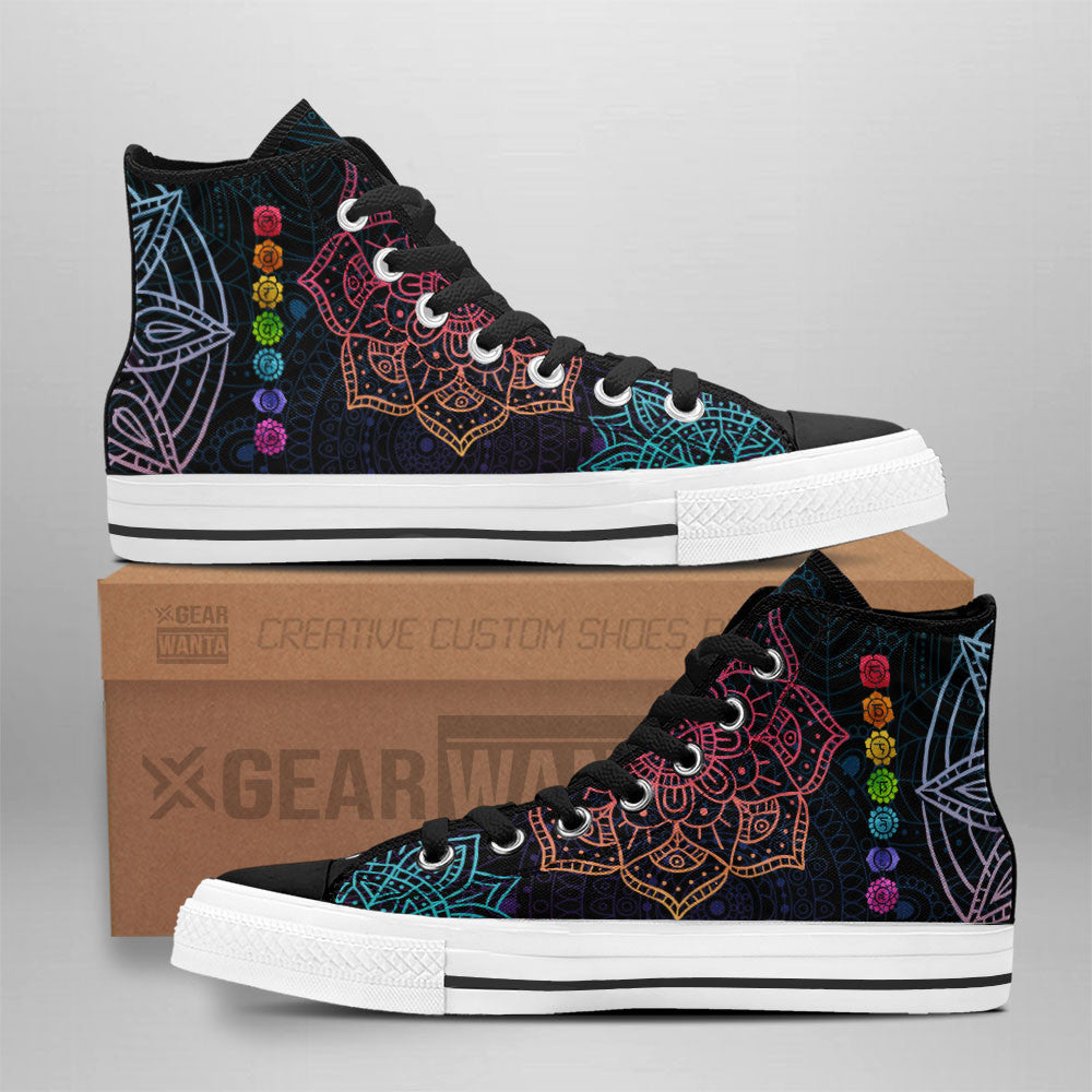 7 Chakras Mandala High Top Shoes Custom Grabiiva
