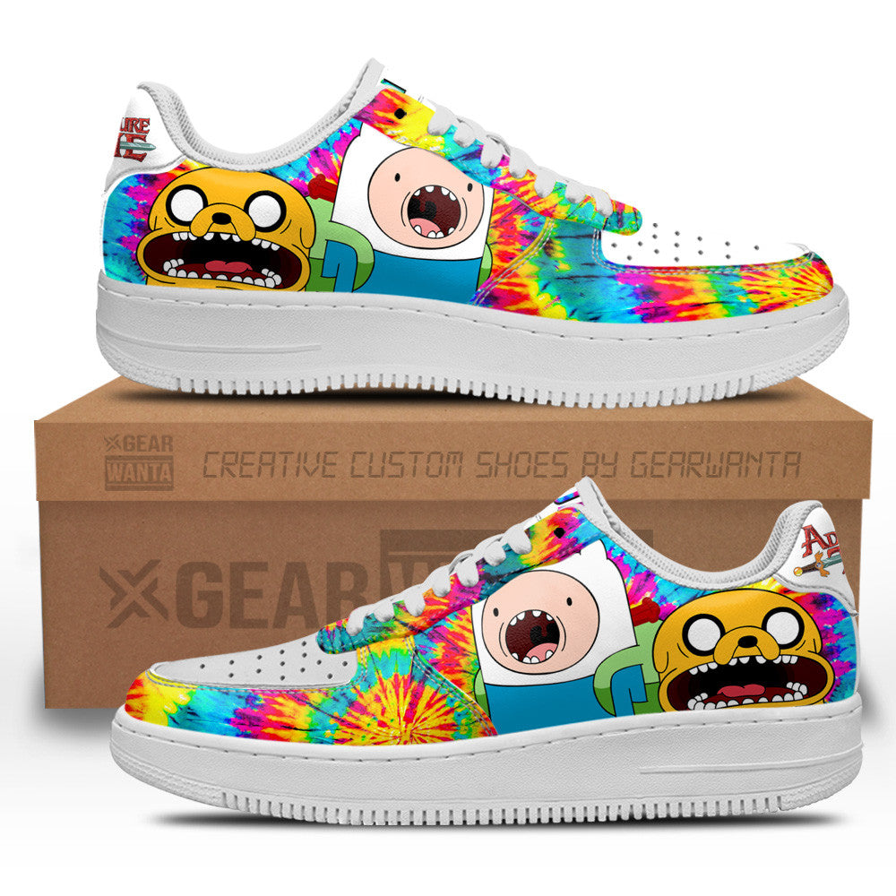 Adventure Time Finn x Jake Air Sneakers Custom Tie Dye Style Grabiiva