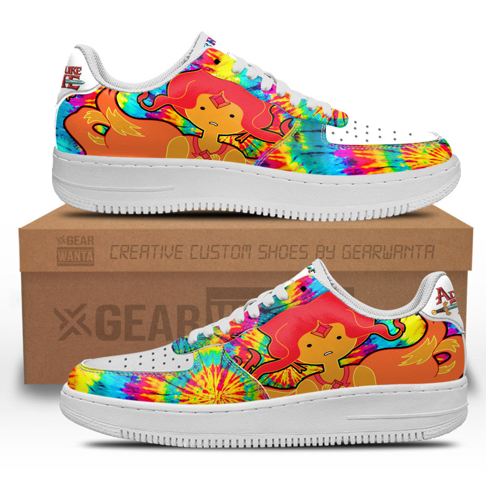 Adventure Time Fire Princess Rainbow Air Sneakers Custom Tie Dye Style Grabiiva