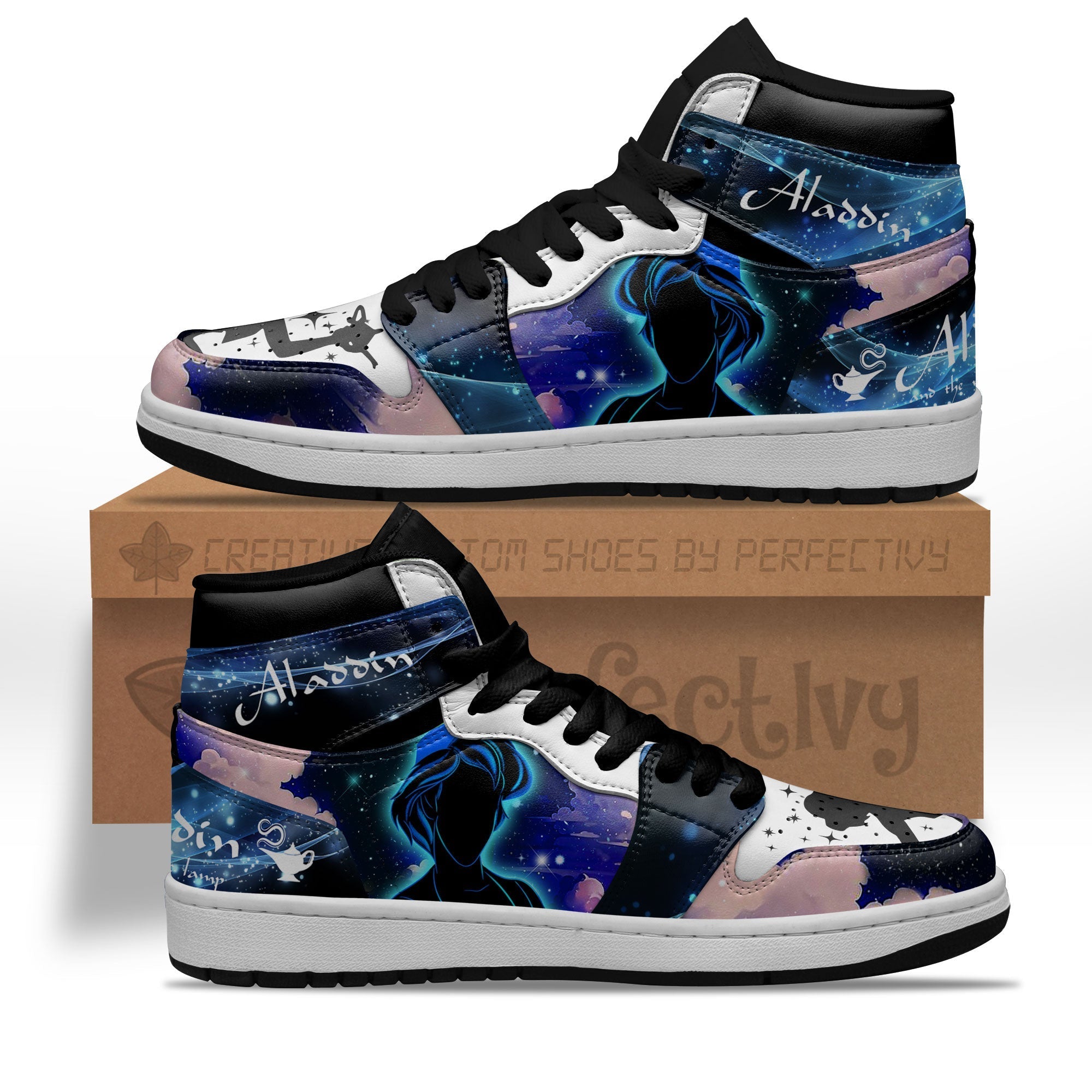 Aladdin Silhouette J1s Sneakers Custom For Fans Sneakers PT10  Grabiiva