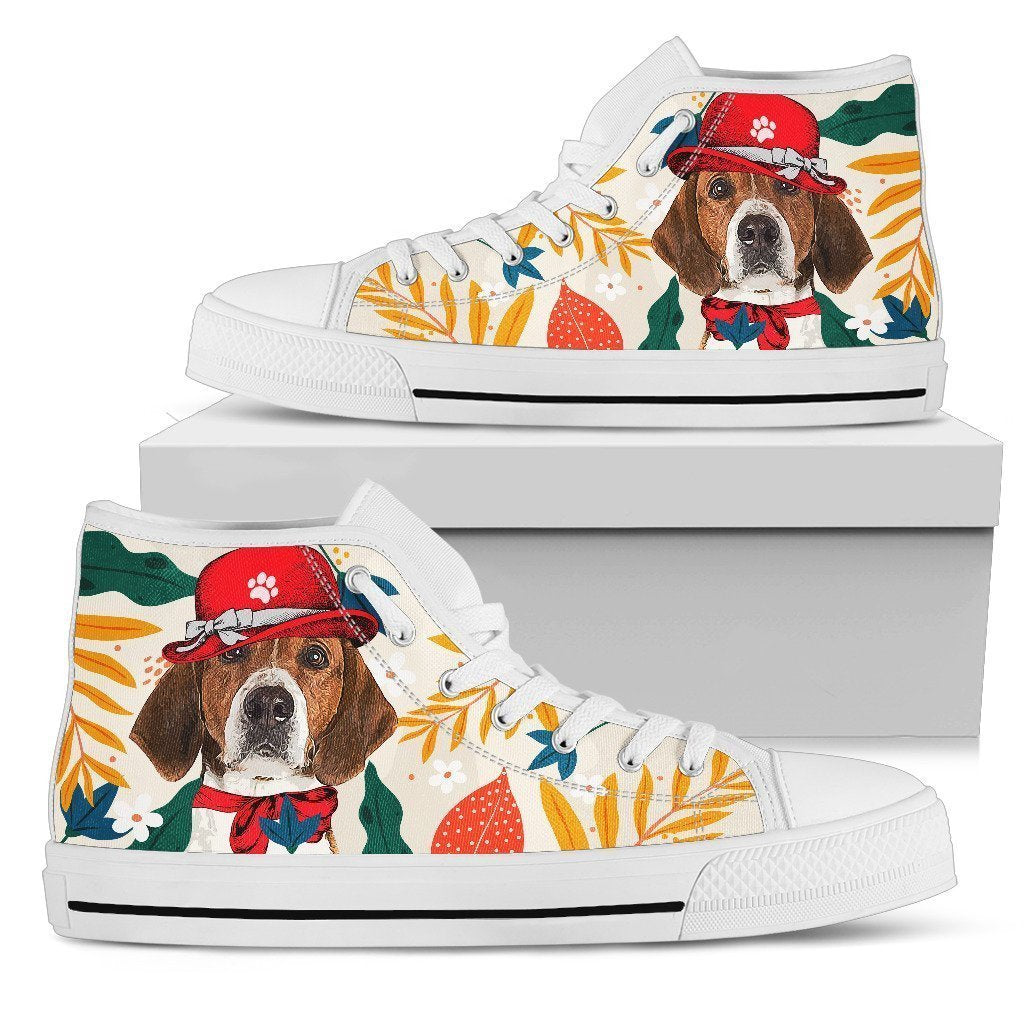 American Foxhound Dog Sneakers Women High Top Shoes Funny Grabiiva