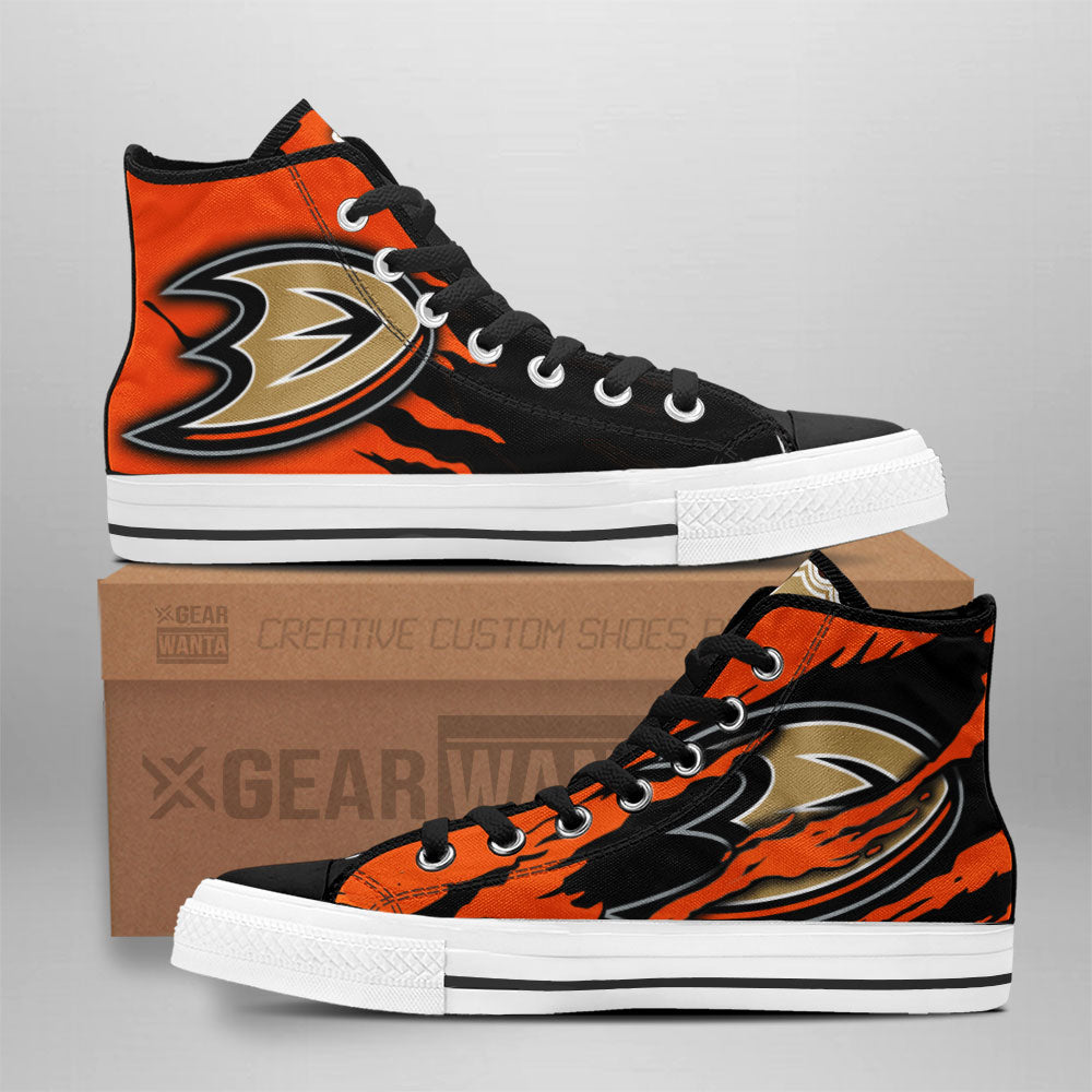 Anaheim Ducks High Top Shoes Custom For Fans Grabiiva