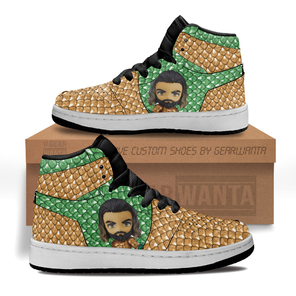 Aquaman Superhero Kid J1s Sneakers Custom Grabiiva