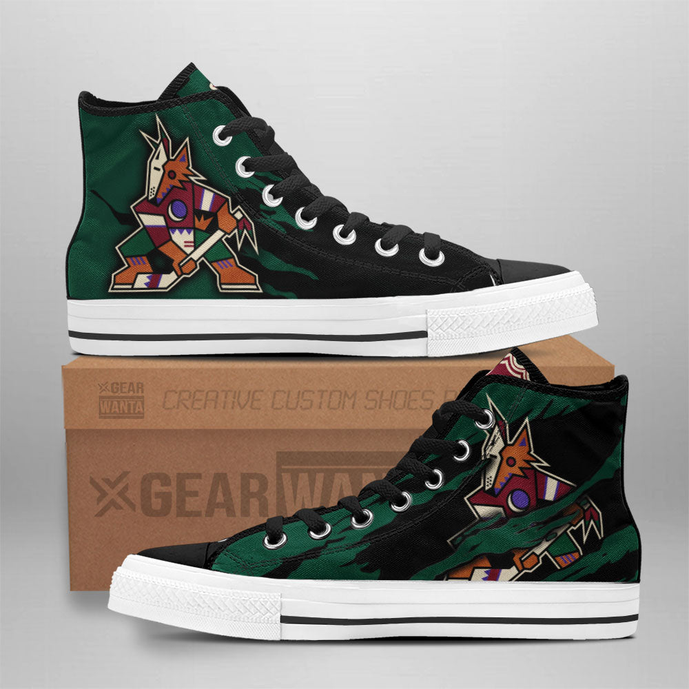 Arizona Coyotes High Top Shoes Custom For Fans Grabiiva