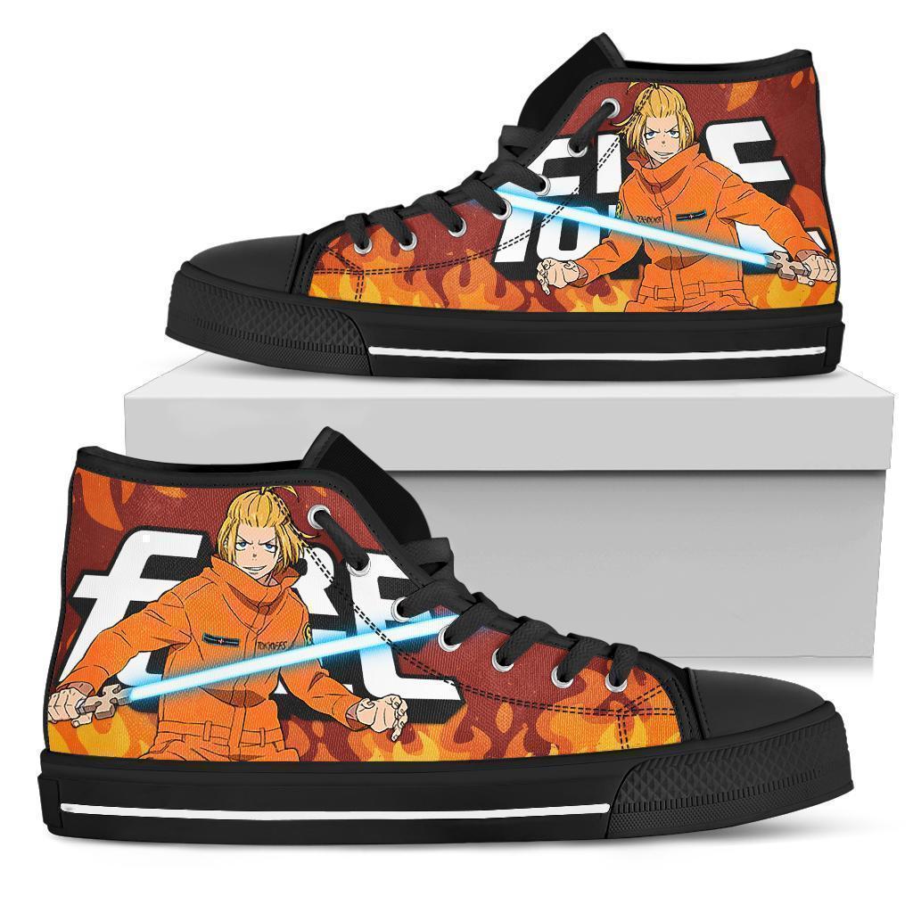 Arthur Boyle Fire Force Sneakers Anime High Top Shoes Custom PT02 Grabiiva