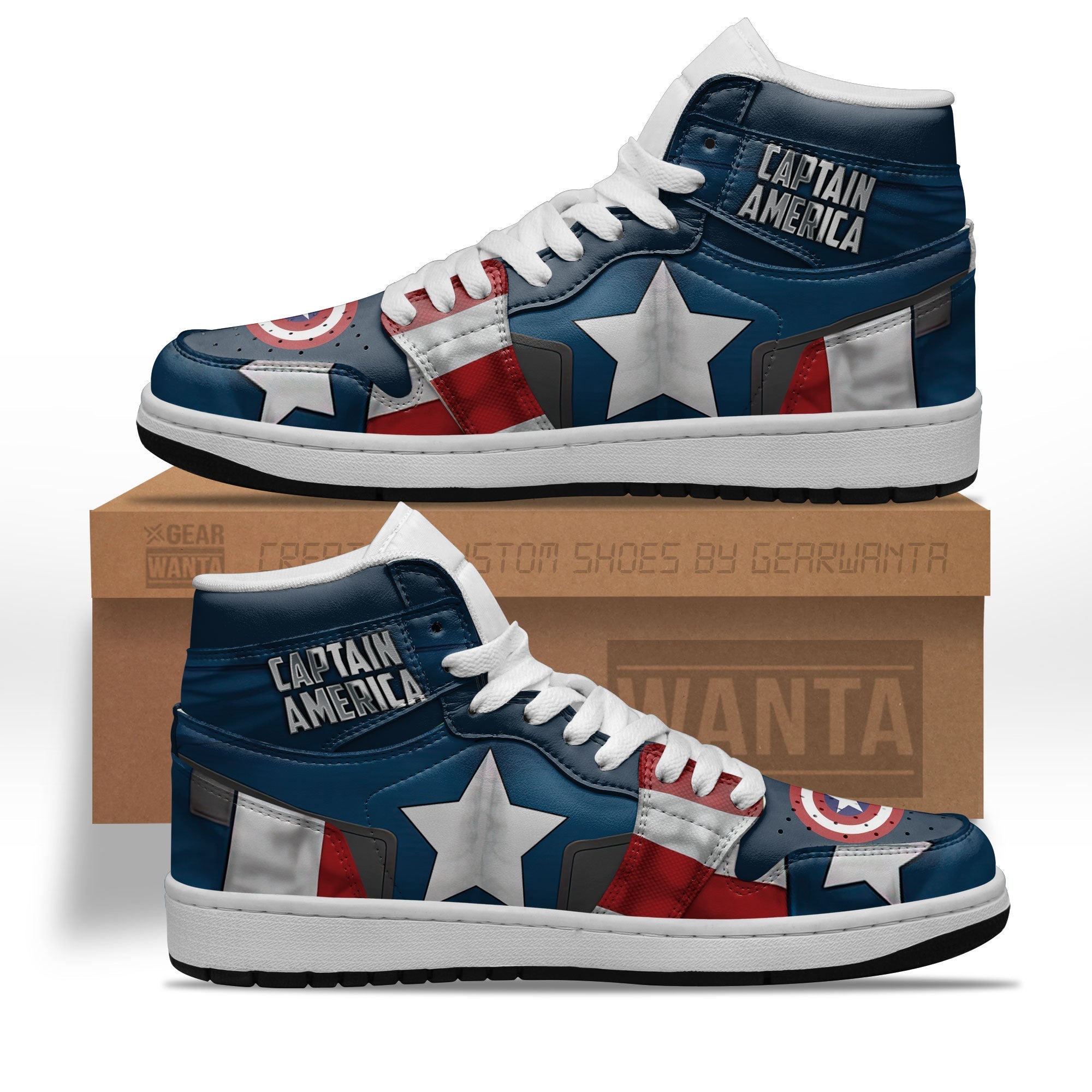 Avenger Captain America J1s Sneakers  Grabiiva