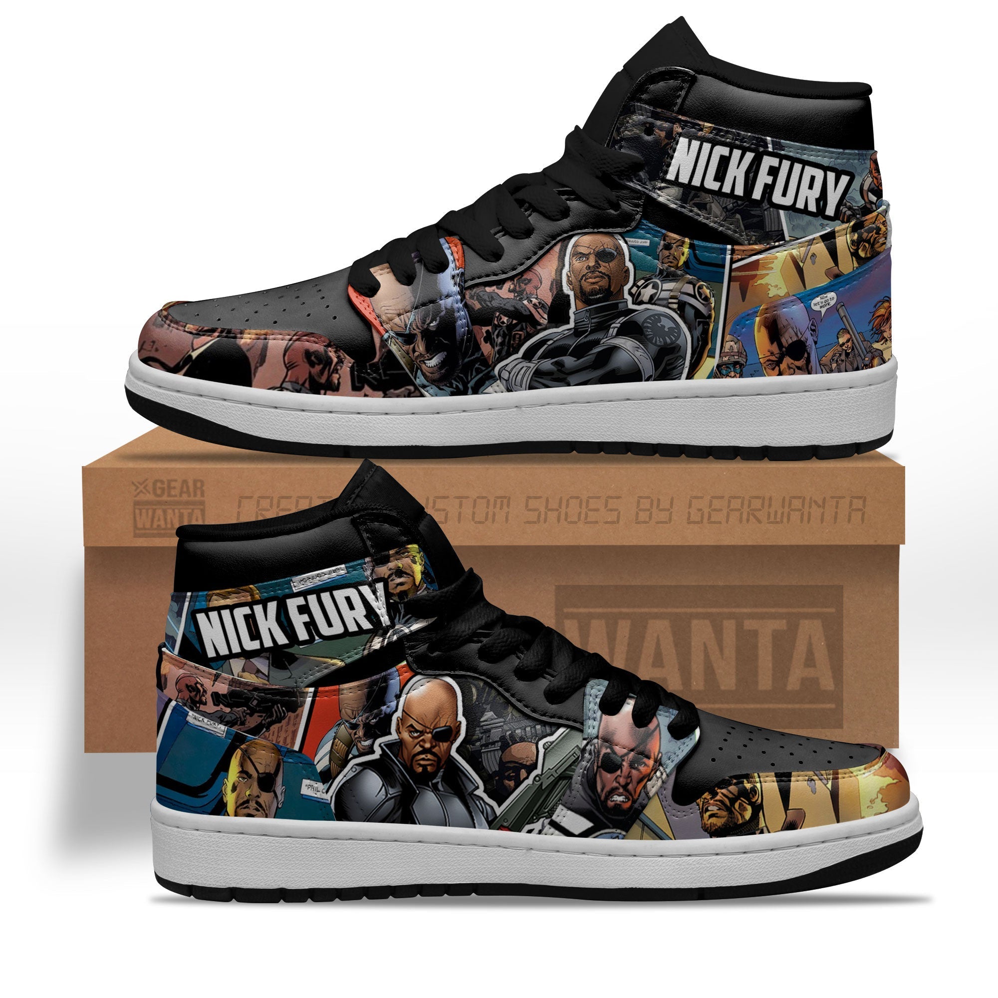 Avenger Nick Furry J1s Sneakers  Grabiiva