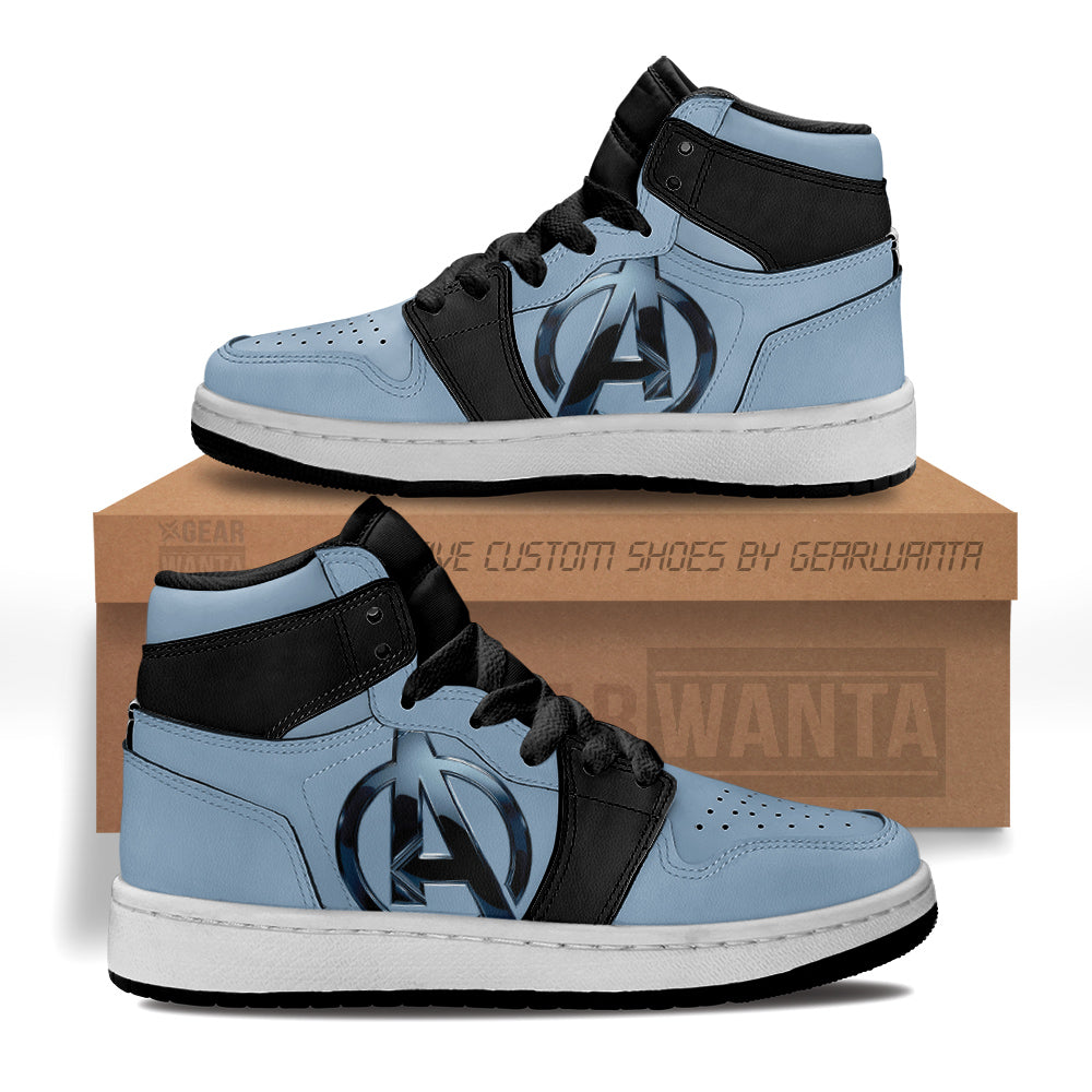 Avengers Symbols Superhero Kid J1s Sneakers Custom Grabiiva