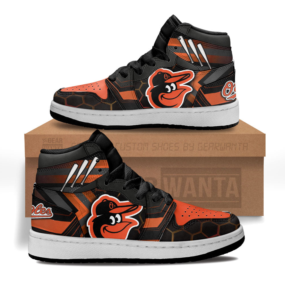 Baltimore Orioles Kid J1s Sneakers Custom Grabiiva