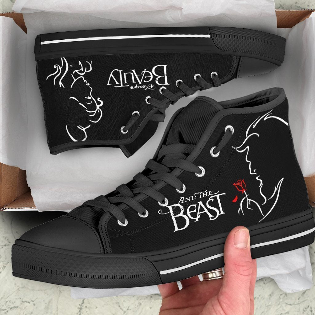 Beauty And The Beast High Top Shoes Gift Idea PT19 Grabiiva