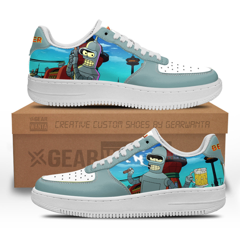 Bender Futurama Custom Air Sneakers QD12 Grabiiva