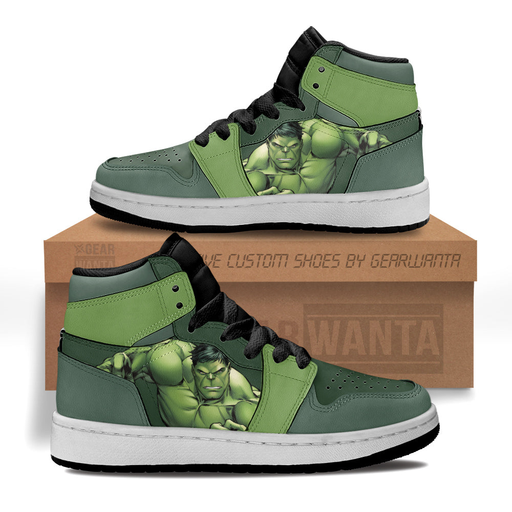 Black Panther Hulk Superhero Kid J1s Sneakers Custom Grabiiva