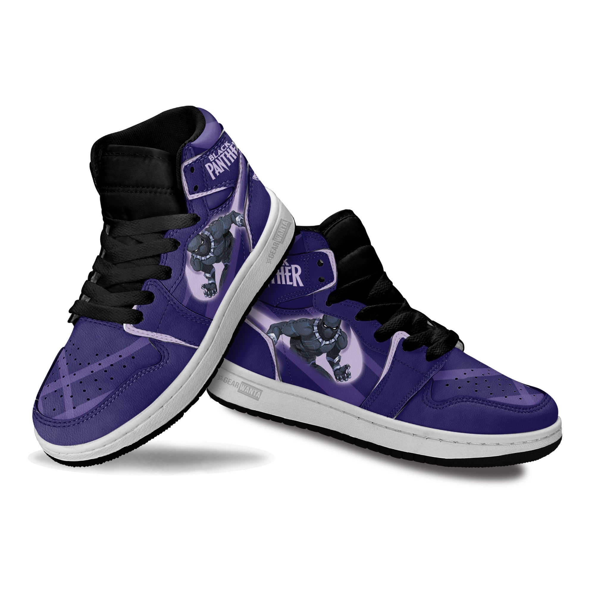 Black Panther Kids J1 Sneakers Custom Shoes For Kids Grabiiva