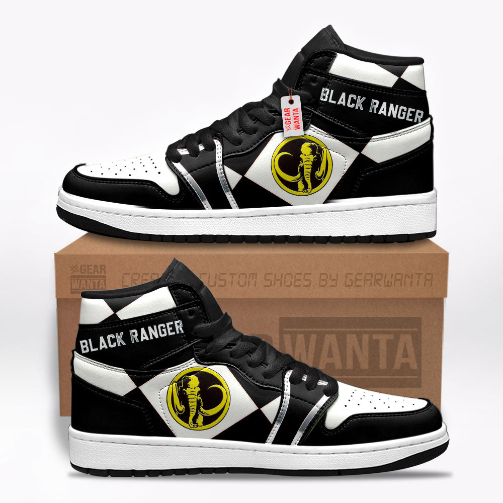 Black Ranger Mighty Morphin Power Rangers J1s Sneakers Custom TT12  Grabiiva