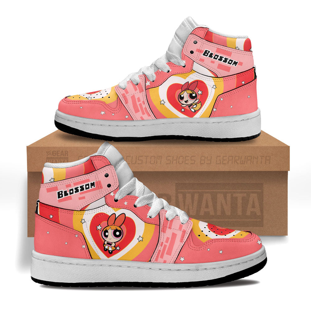 Blossom The Powerpuff Girls Kid J1s Sneakers Custom For Kids Grabiiva