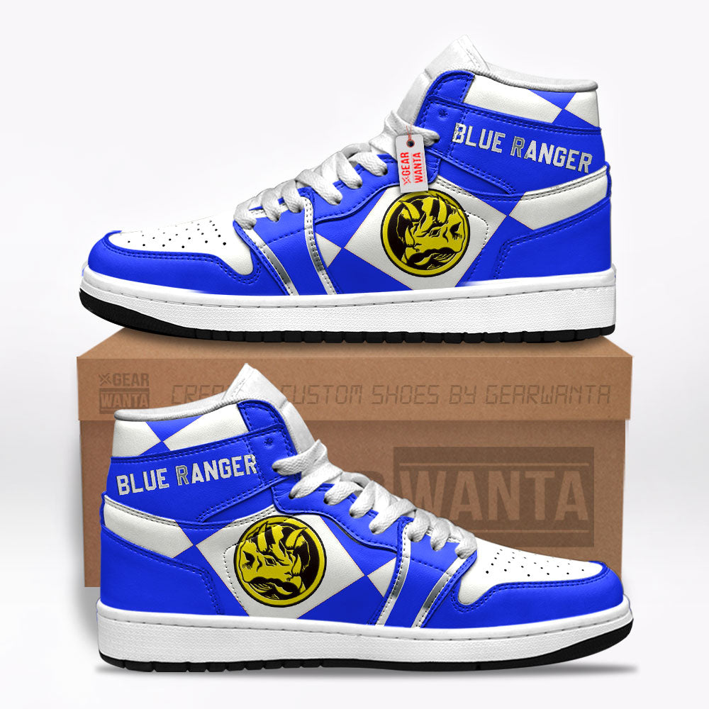 Blue Ranger Mighty Morphin Power Rangers J1s Sneakers Custom TT12  Grabiiva