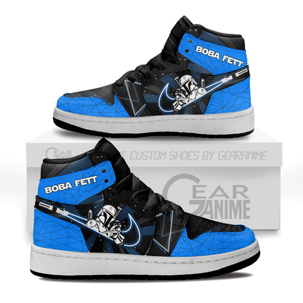 Boba Fett Kids J1s Sneakers Custom Kid J1s Sneakers Grabiiva