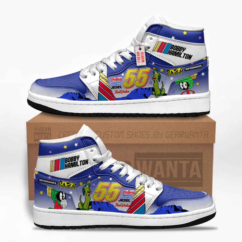 Bobby Hamilton J1s Sneakers Custom Marvin Martian #55 Sneakers  Grabiiva