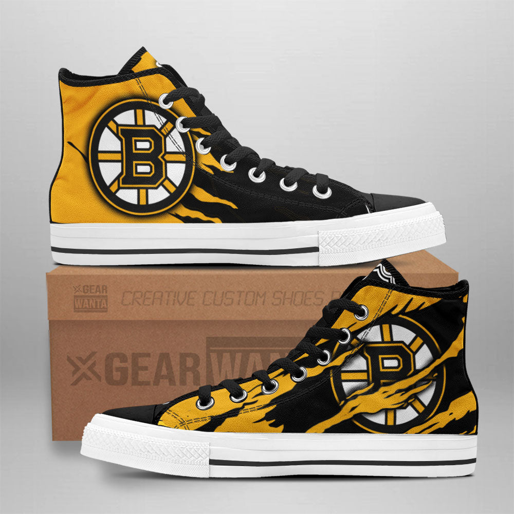 Boston Bruins High Top Shoes Custom For Fans Grabiiva