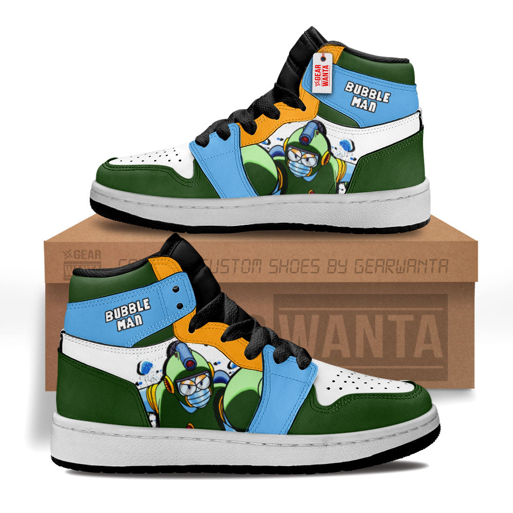 Bubble Man Mega Man Kid J1s Sneakers Custom For Kids Grabiiva