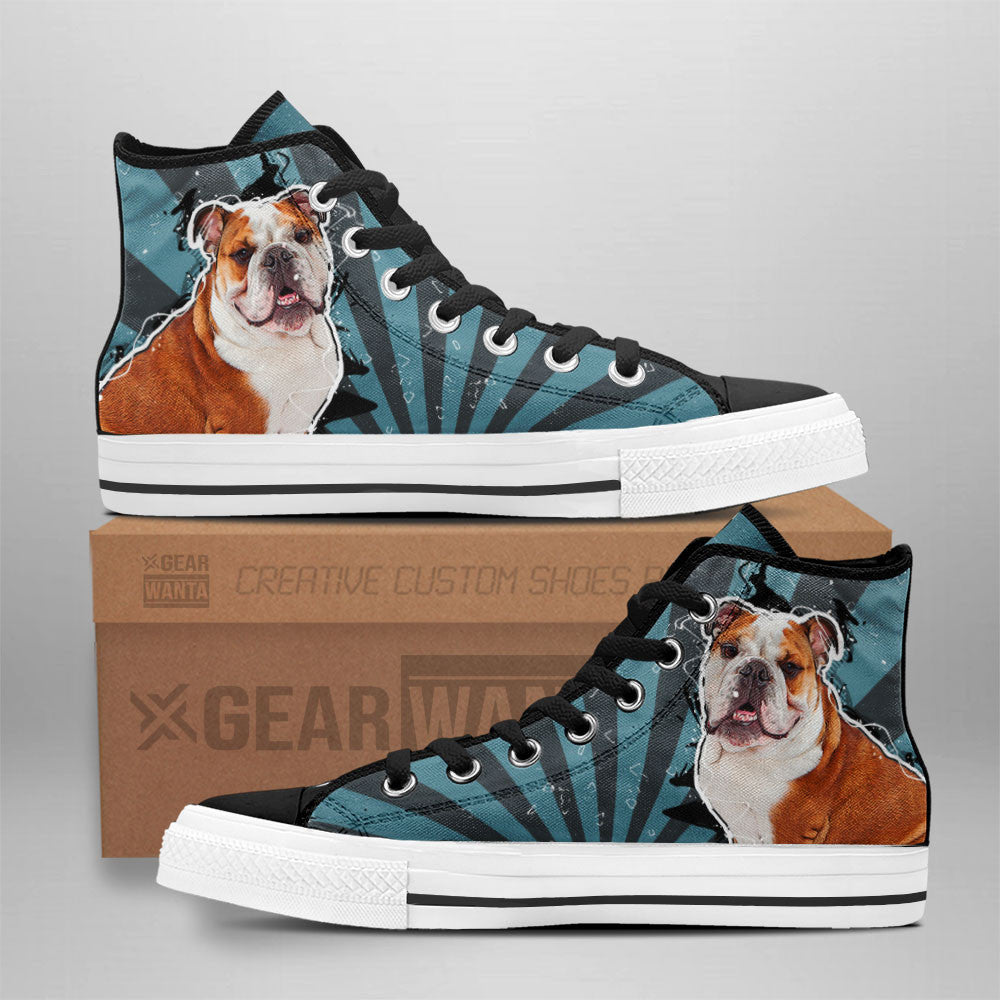 Bulldog High Top Shoes Custom Grabiiva