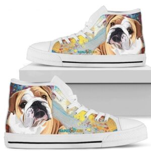 Bulldog Women's High Top Shoes Funny Gift Dog Lover Grabiiva