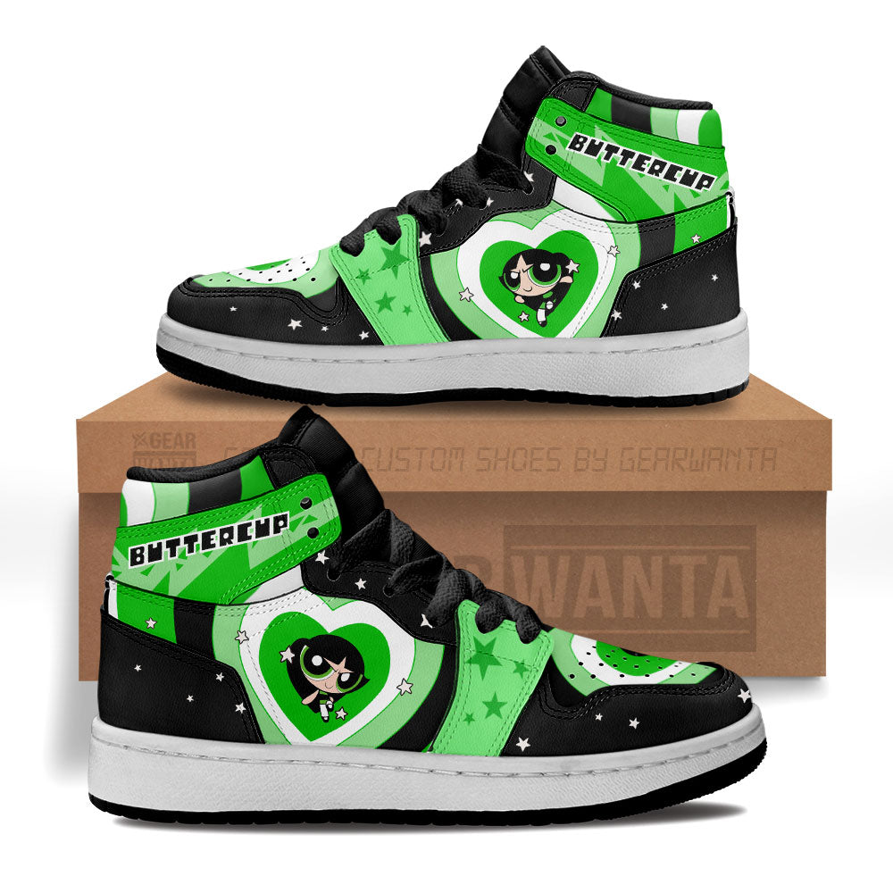 Buttercup The Powerpuff Girls Kid J1s Sneakers Custom For Kids Grabiiva