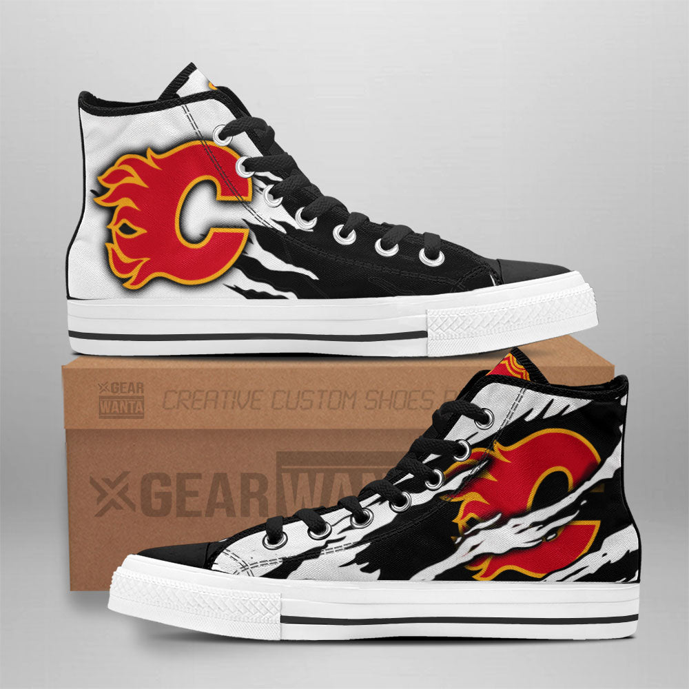 Calgary Flames High Top Shoes Custom For Fans Grabiiva