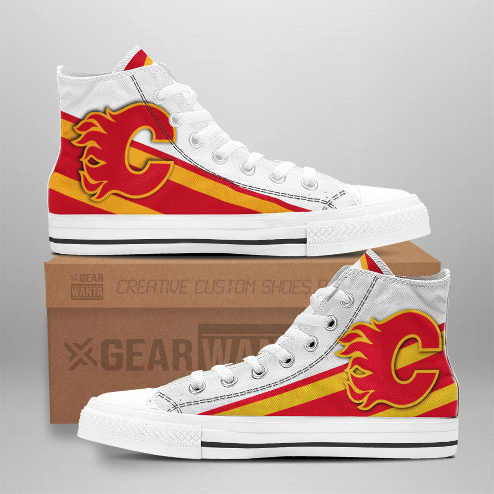 Calgary Flames High Top Shoes Custom Sneakers Grabiiva