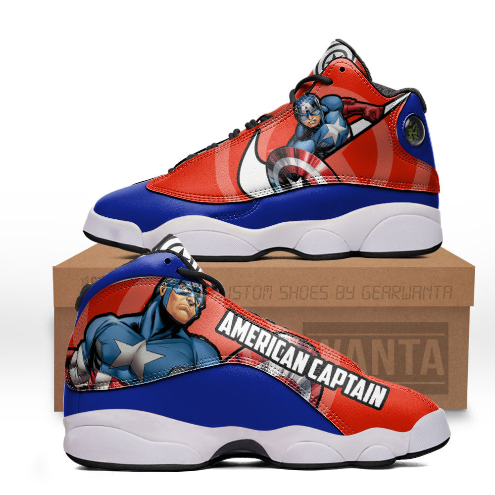 Captain American J13s Sneakers Super Heroes Custom Shoes Grabiiva