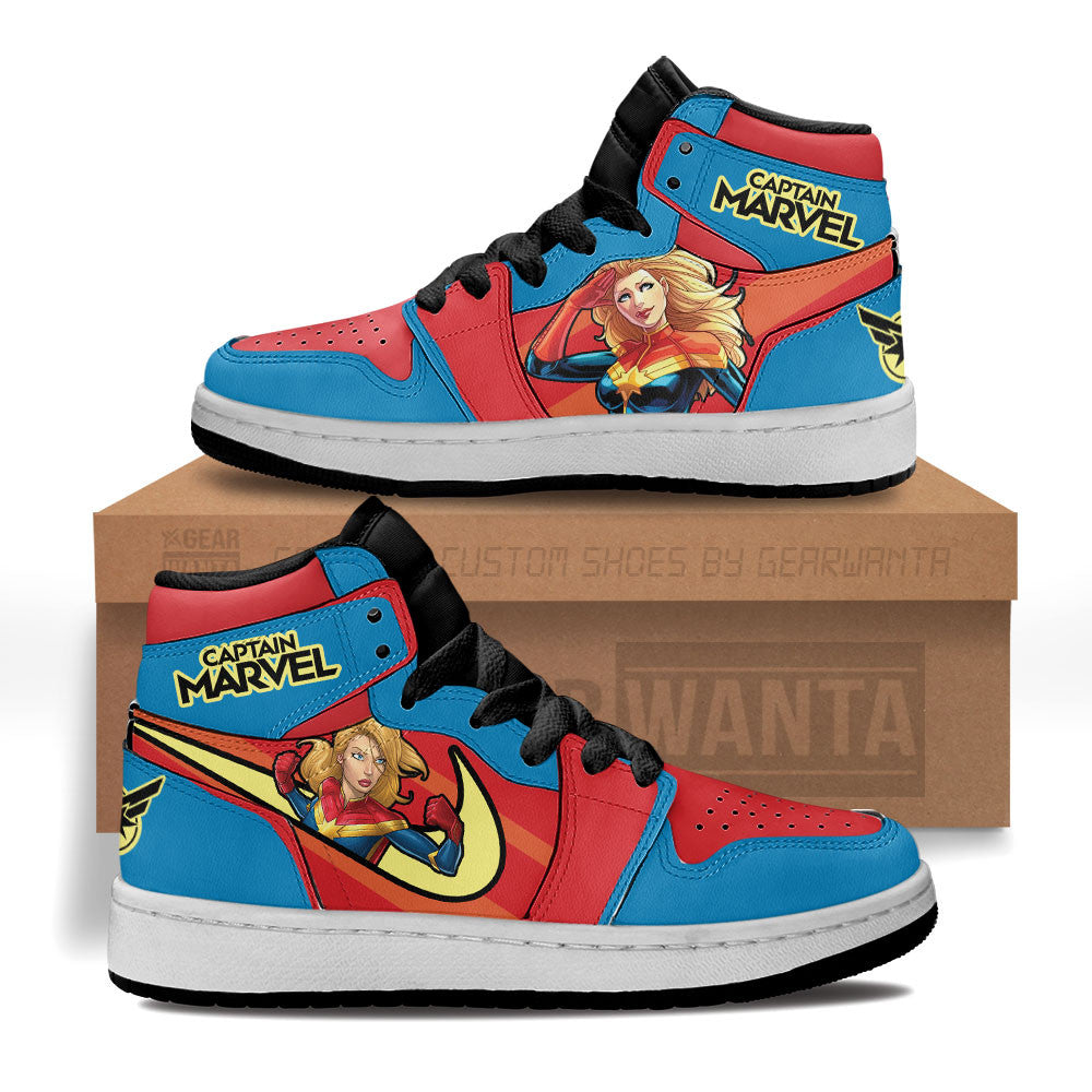 Captain Marvel Kid J1s Sneakers Custom Grabiiva