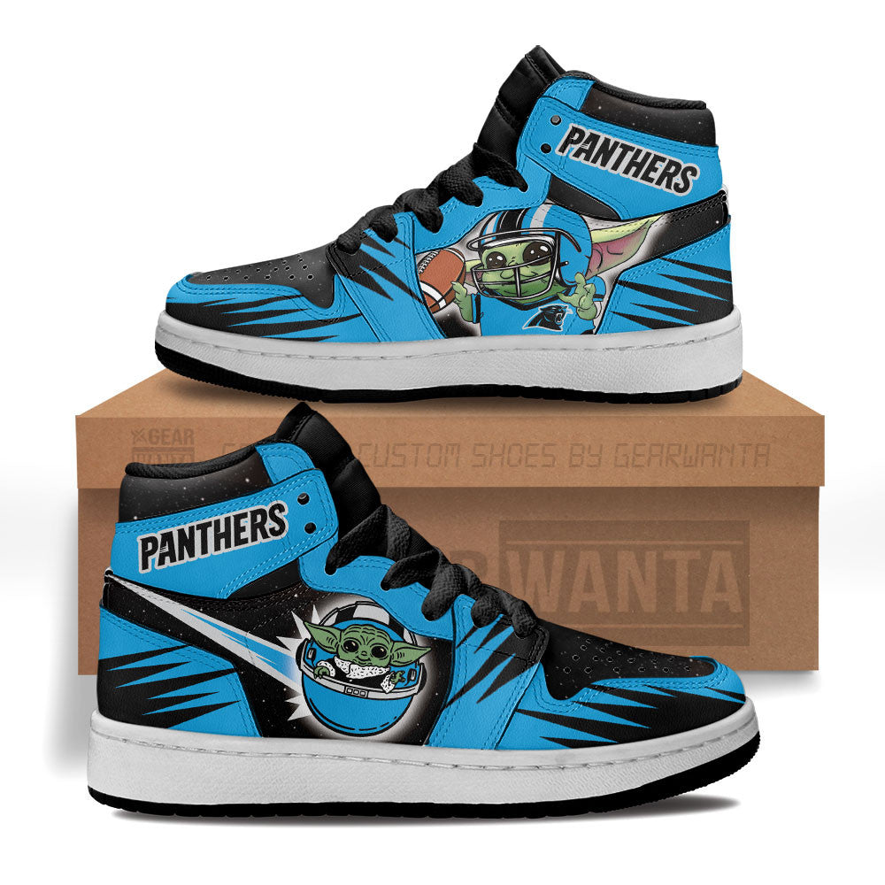Carolina Panthers Kid J1s Sneakers Custom For Kids Grabiiva
