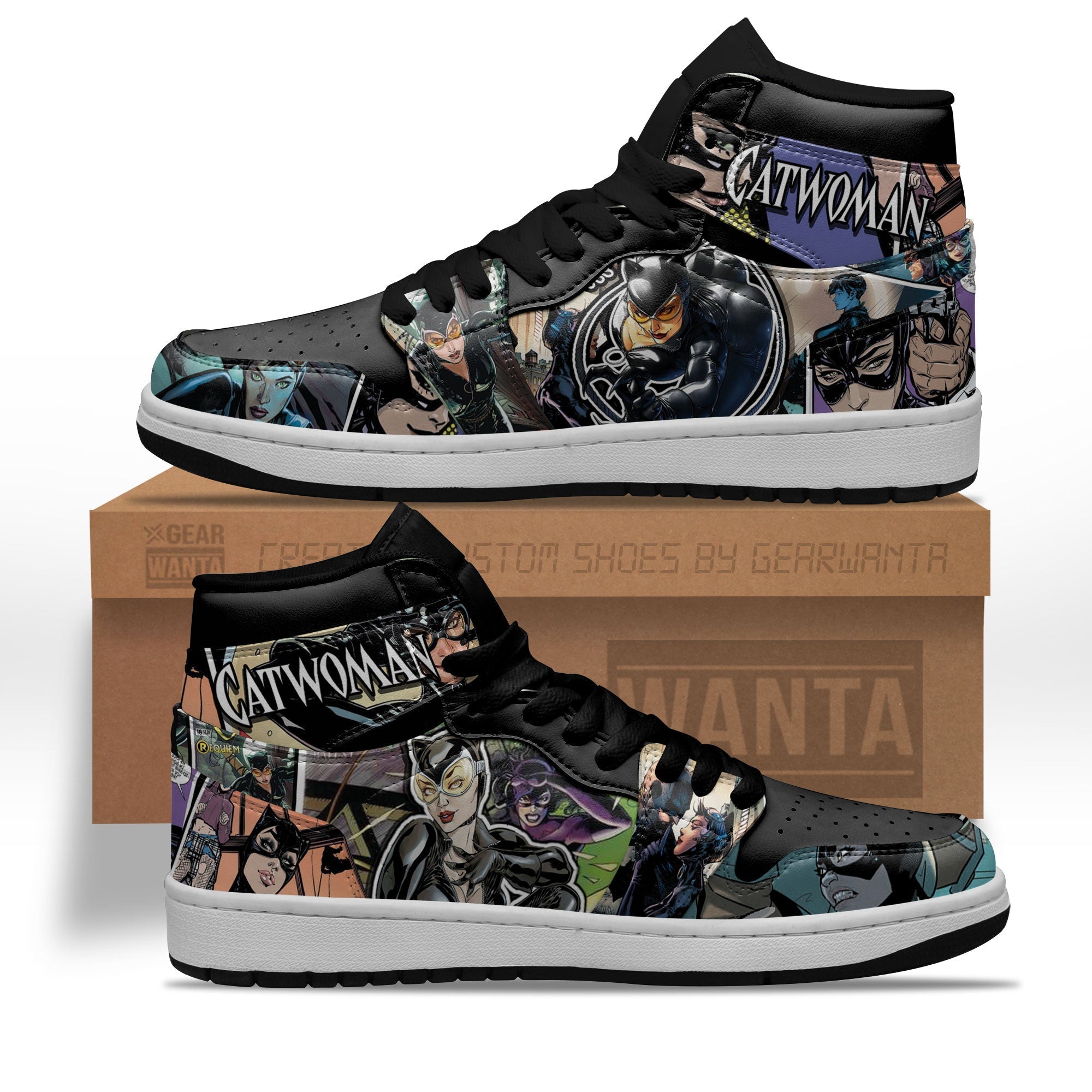 Catwoman J1s Sneakers Villains Sneakers  Grabiiva