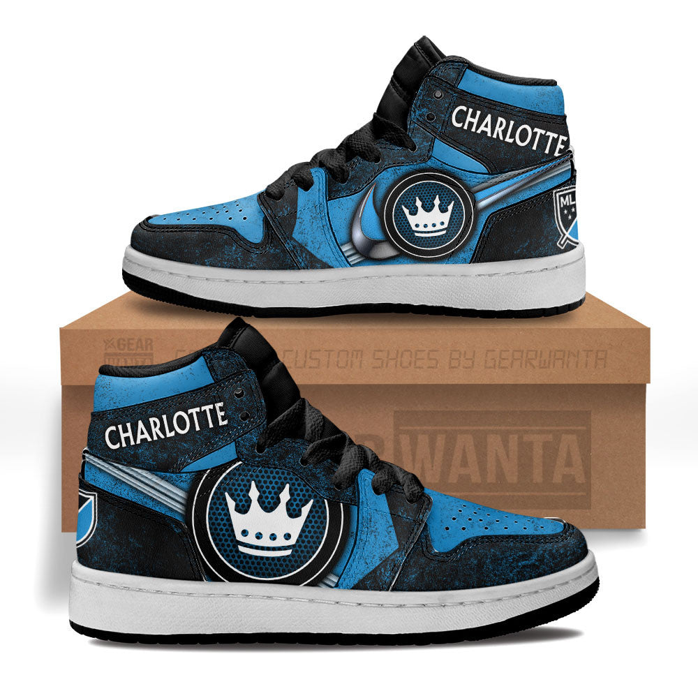 Charlotte FC Kid J1 Sneakers Custom Shoes For Kids Grabiiva