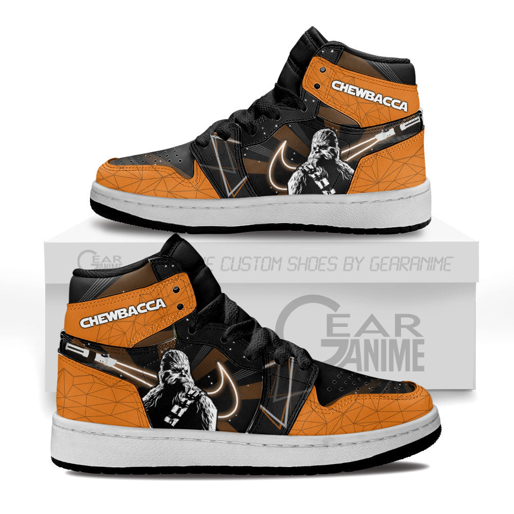 Chewbacca Kids J1s Sneakers Custom Kid J1s Sneakers Grabiiva