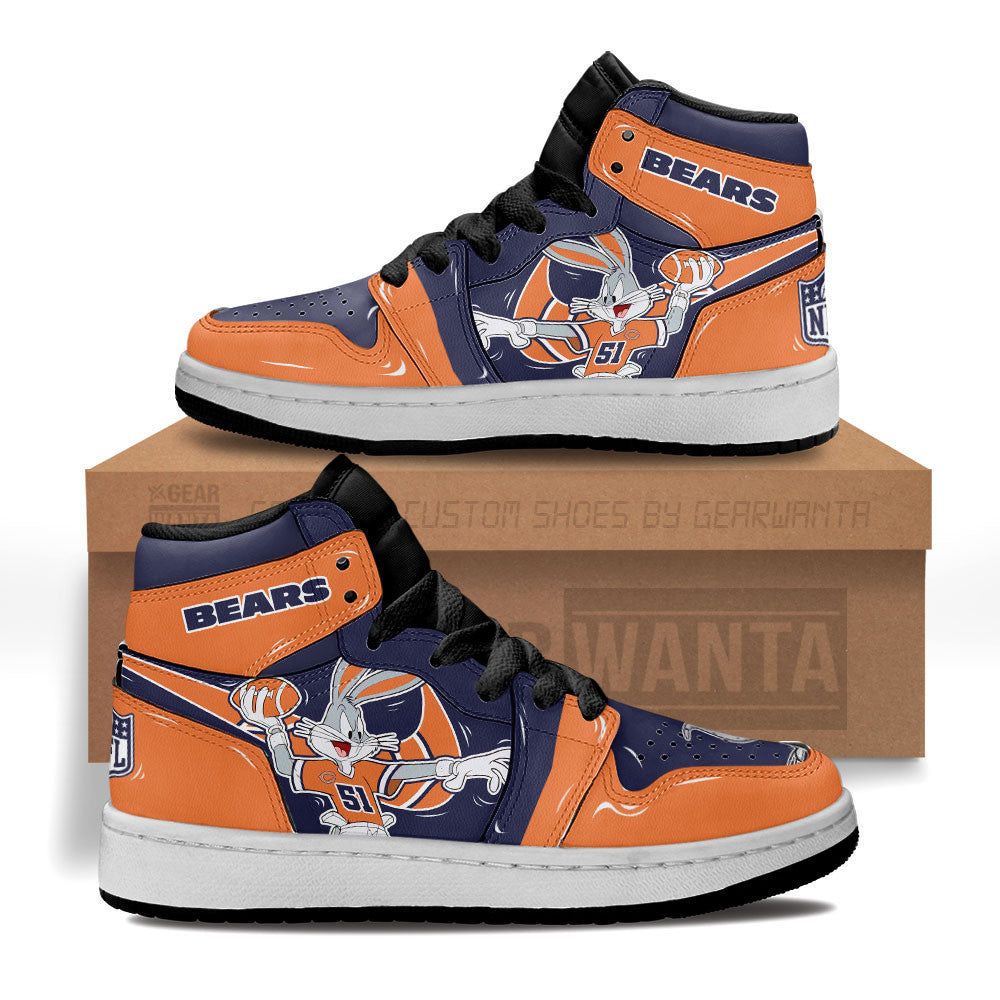 Chicago Bears Kid J1s Sneakers Custom Grabiiva
