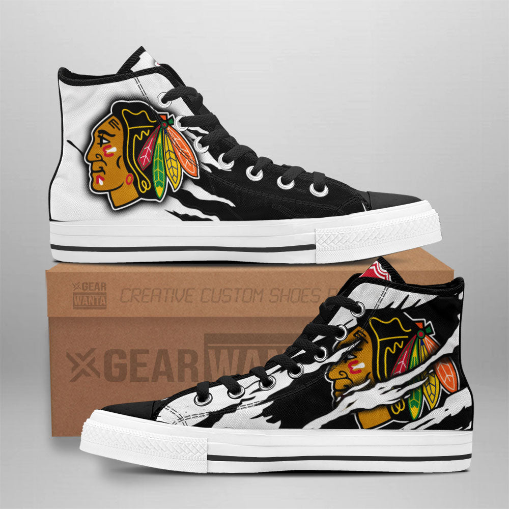 Chicago Blackhawks High Top Shoes Custom For Fans Grabiiva