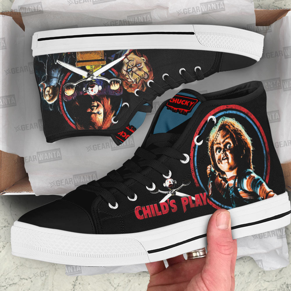 Chucky High Top Shoes Custom For Horror Fans Grabiiva