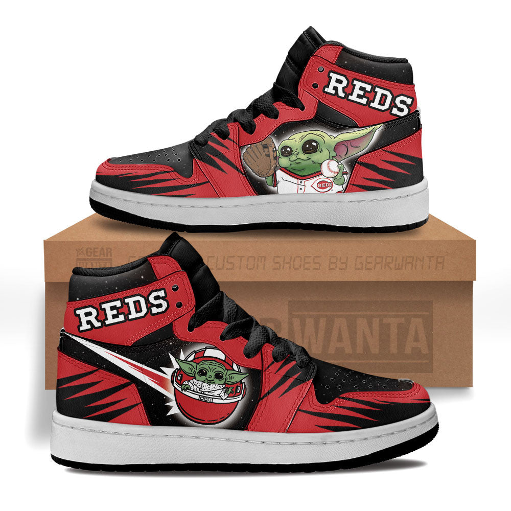 Cincinnati Reds Kid J1s Sneakers Custom For Kids Grabiiva