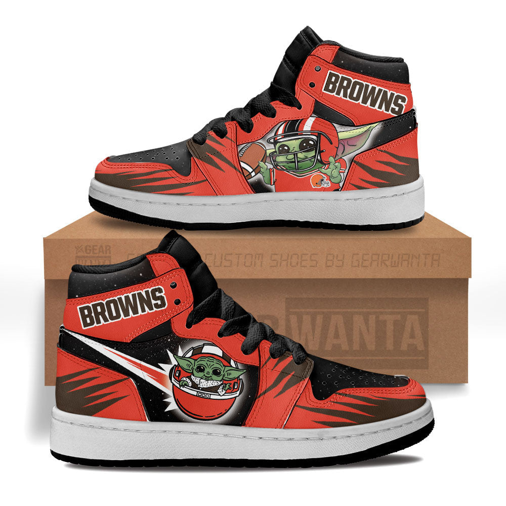 Cleveland Browns Kid J1s Sneakers Custom For Kids Grabiiva