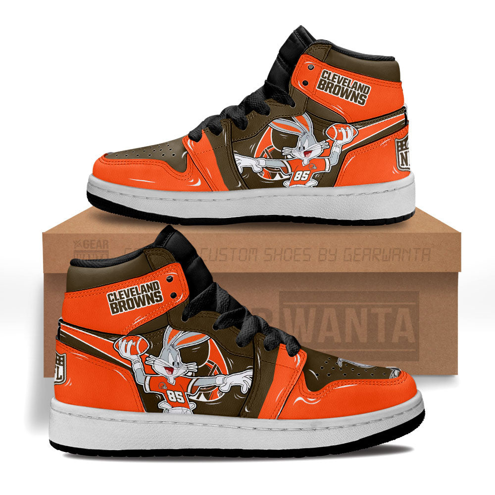 Cleveland Browns Kid J1s Sneakers Custom Grabiiva