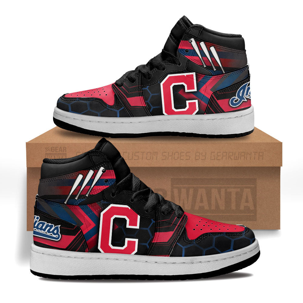 Cleveland Indians Kid J1s Sneakers Custom Grabiiva