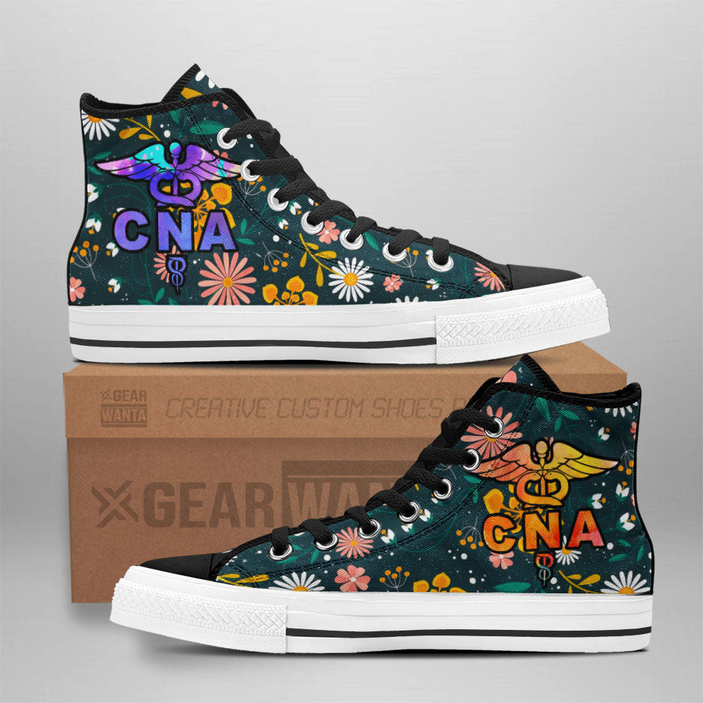 CNA Nurse High Top Shoes Custom Grabiiva