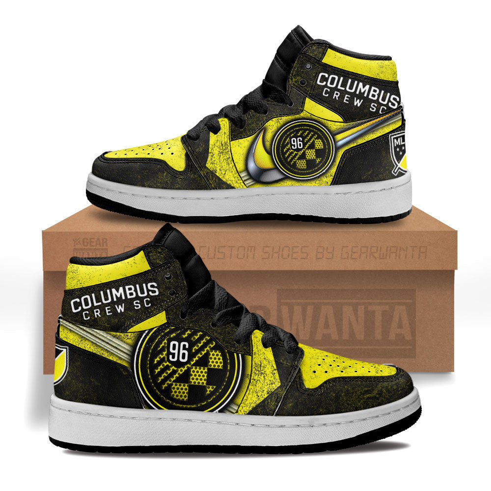 Columbus Crew Kid J1 Sneakers Custom Shoes For Kids Grabiiva