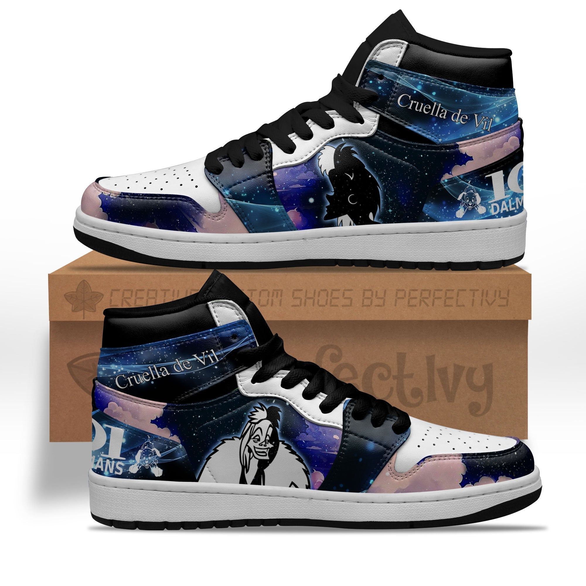 Cruella de Vil Silhouette J1s Sneakers Custom For Fans Sneakers PT10  Grabiiva
