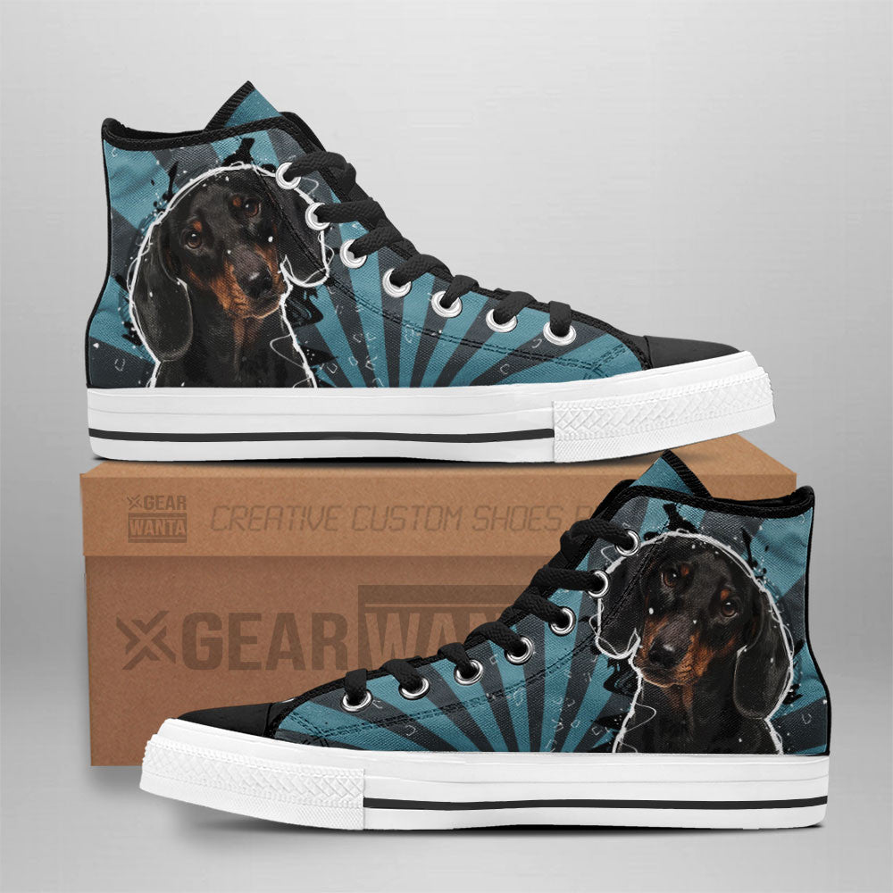 Dachshund High Top Shoes Custom Grabiiva