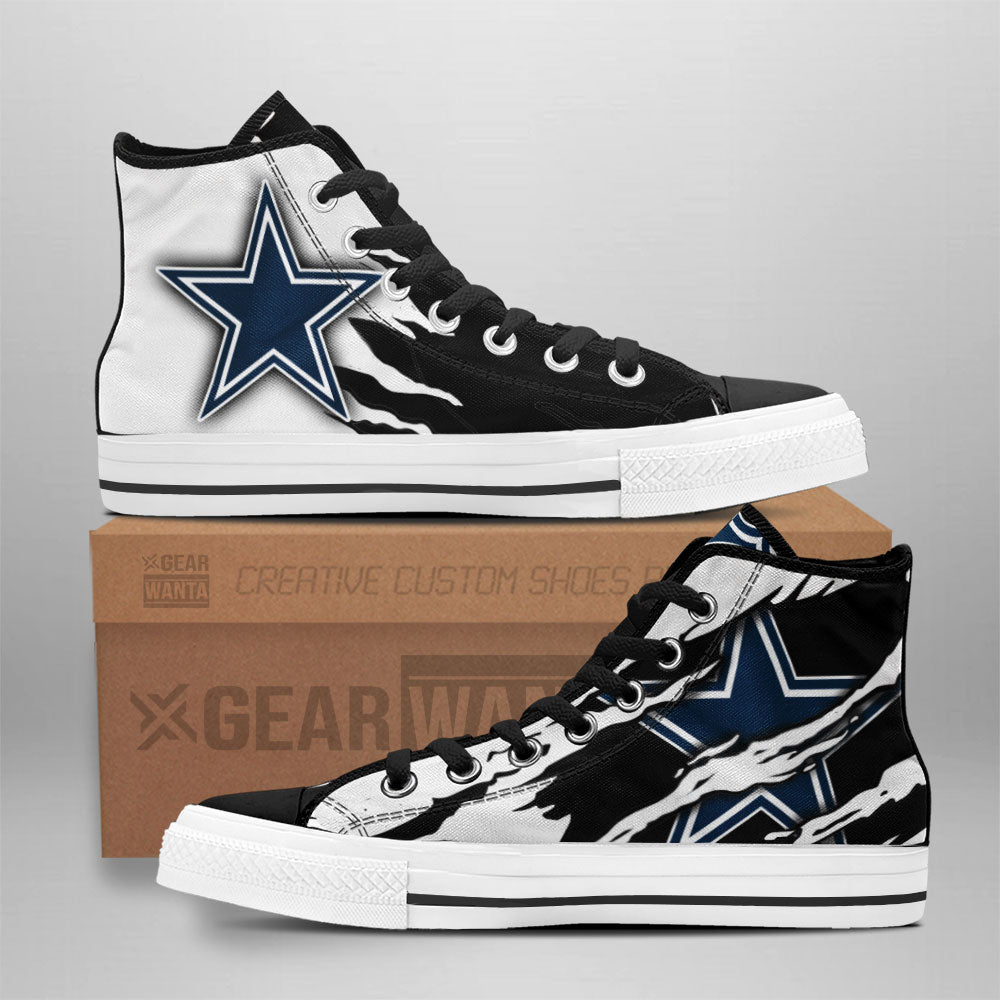 Dallas Cowboys High Top Shoes Custom For Fans Grabiiva
