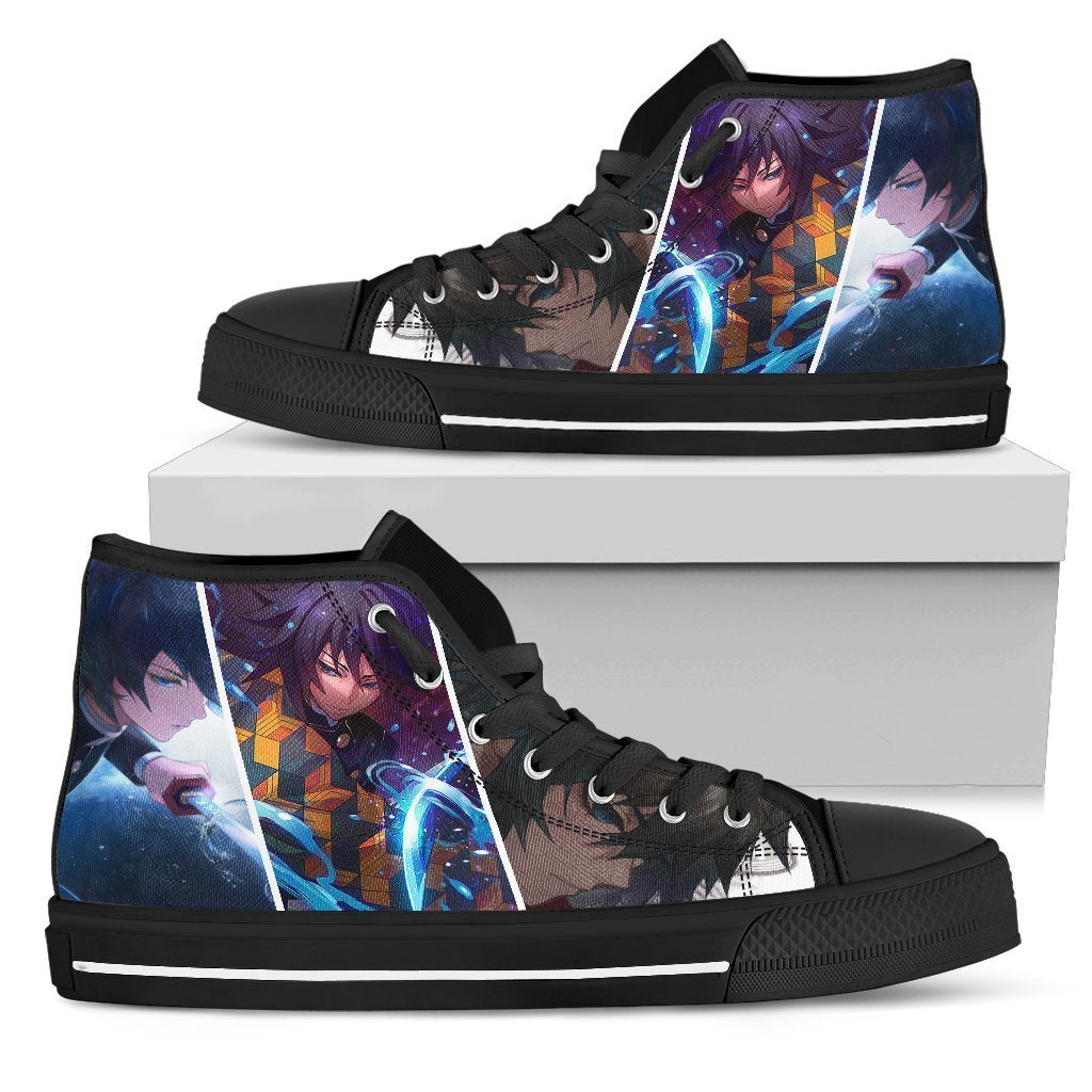 Demon Slayer Shoes Giyu Tomioka High Top Sneakers Anime Fan MN19 Grabiiva