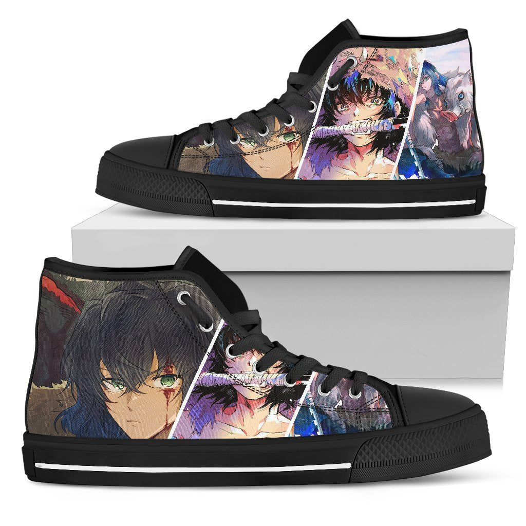 Demon Slayer Sneakers Inosuke High Top Shoes Anime Fan MN19 Grabiiva