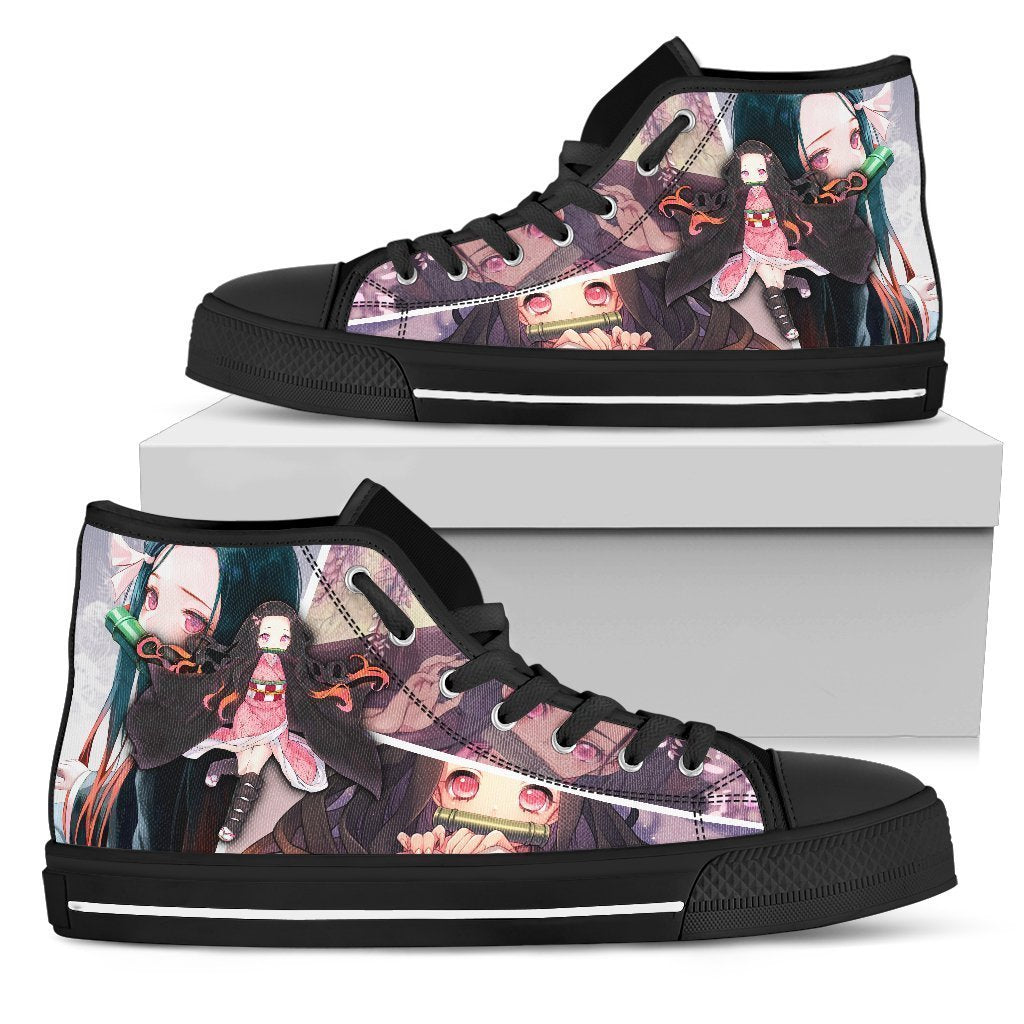 Demon Slayer Sneakers Nezuko High Top Shoes Anime Fan MN19 Grabiiva